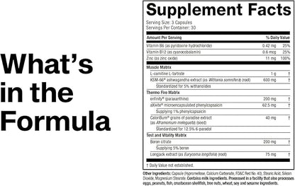 MuscleTech Thermogenic Testosterone Booster for Men, AlphaTest Thermo - T-Boost Mens Supplement with Tribulus Terrestris - Male Gym Workout Supplements for Muscle Growth, Stamina & Energy - 90 Pills