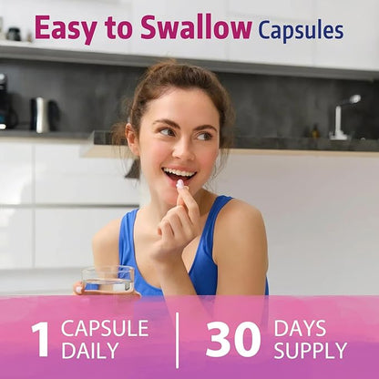 Bonawell Probiotics for Women 100B, with Prebiotics, Digestive Enzymes, Organic Cranberry, Shelf-Stable, 30 Veggie Caps