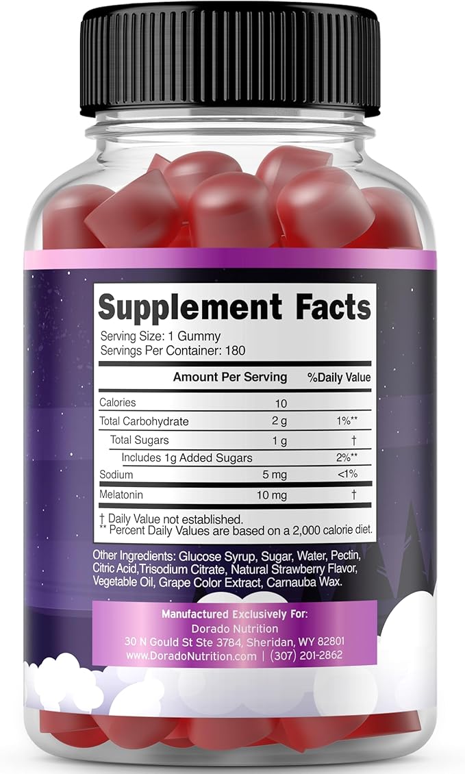 Melatonin Gummies 10mg for Adults (180 Count) - Quick Dissolve Melatonin Gummies - Gummy for Adults Contains 10mg - High Potency - Mixed Berry Flavor - Non-GMO, Vegan Supplement & Made in USA