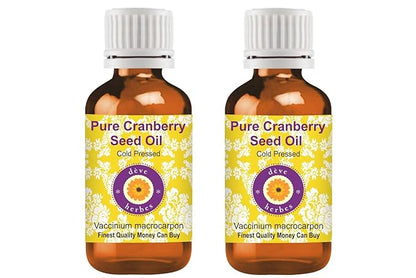 dève herbes Pure Cranberry Seed Oil (Vaccinium macrocarpon) Cold Pressed (Pack of Two) 100ml X 2 (6.76 oz)