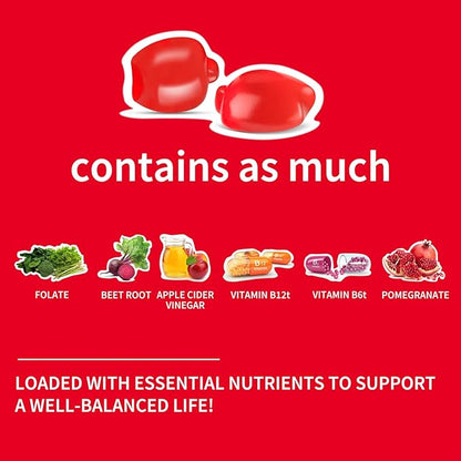 Fubienfit Keto ACV Gummies - 1500mg Apple Cider Vinegar Gummies with Mother, Vitamin B12, B6 & Folate - Support Metabolism, Energy & Detox - Vegan, Non-GMO - 60 Count (Vinagre de Manzana)