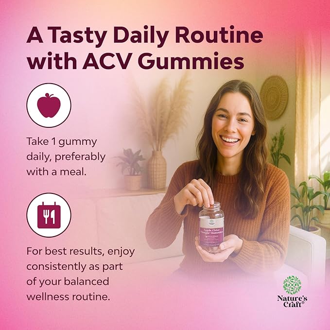 ACV Apple Cider Vinegar Gummies - Natural Energy Supplement ACV with Mother for Body Cleanse Immune Support and Gut Health with Vitamin B12 and Beet Root - 120 Count
