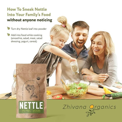 Nettle Tea Organic (100 Tea Bags) - Stinging Nettle Leaf TeaBags (Urtica Dioica) - Te de Ortiga Verde Organica - Support Digestion, Fluid Balance, Kidney, Skin, Hair