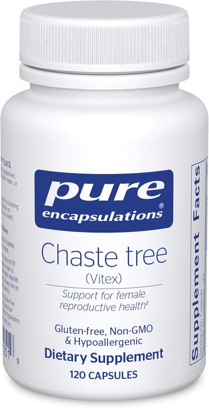 Pure Encapsulations Chaste Tree (Vitex) - Supports Menstrual Cycle Regularity - for Breast Comfort* - Women's Supplement - Hormonal Balance Support - Non-GMO & Vegan - 120 Capsules