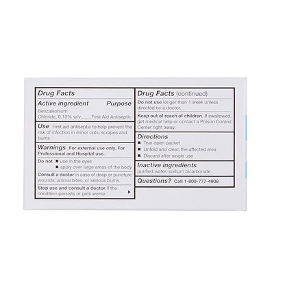 McKesson Benzalkonium Chloride Towelettes [Pack of 1000] First Aid Antiseptic Wipes, Sterile Individual Wrapped
