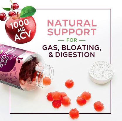 Apple Cider Vinegar Gummies 1000mg Per Serving - Sugar Free ACV Gummy Vitamins Supplement with Vitamin B12 for Energy - Keto Friendly Digestion, Detox, Cleanse Support, Vegan, Non-GMO - 120 Gummies