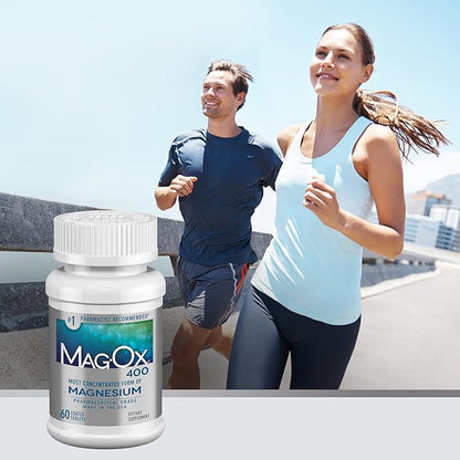 Mag-Ox Magnesium Supplement, Pharmaceutical Grade Magnesium Oxide 483mg, Most Concentrated Form of Magnesium, 120 Tablets (Pack of 3)