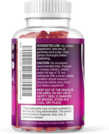 Multivitamin Gummies for Adult with Vitamins A, C, D, B12 - Gummy Multivitamins for Daily Nutritional Support with Vitamins & Minerals for Women & Men, Nature's Multi VIT Vitamin - 60 Gummies