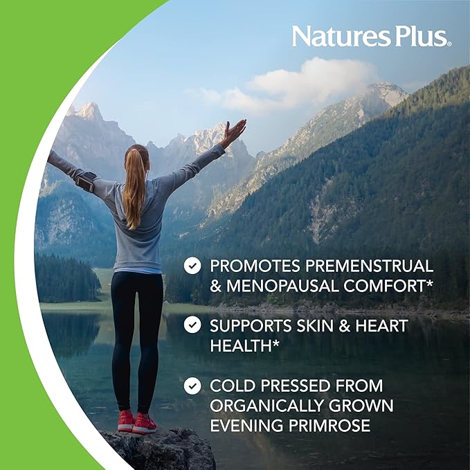 NaturesPlus Ultra EPO 1500 - Evening Primrose Oil - Premenstrual and Menopausal Antioxidant Support - Promotes Clear Skin - Gluten Free - 60 Softgels, 60 Servings