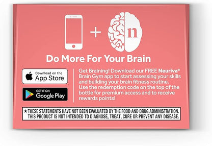 NEURIVA Original Decaffeinated Clinically Tested Nootropic Brain Supplement for Memory,Focus & Concentration,NeuroFactor & Phosphatidylserine,28ct Capsules,(Pack of 2)
