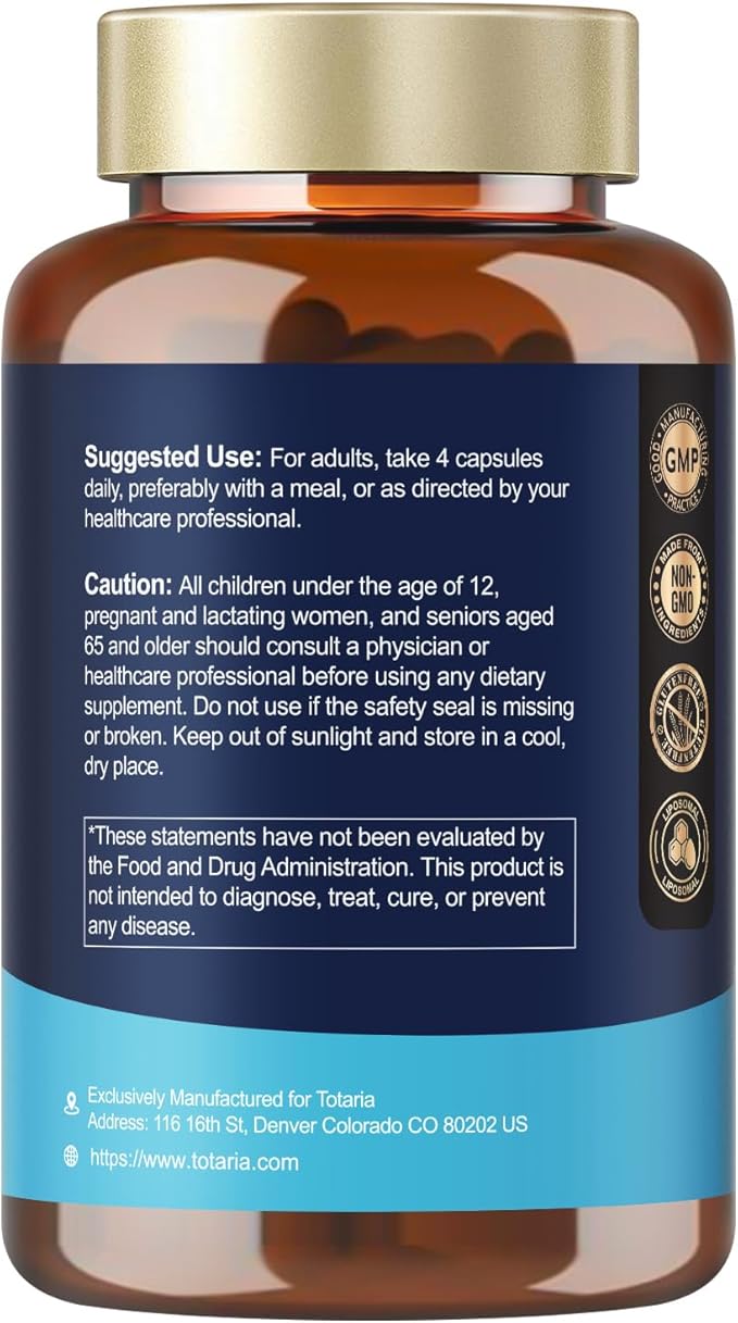 Totaria Liposomal Glucosamine Chondroitin MSM Collagen | 3000 MG | Joint Support Supplement Bone Health Support Flexibility & Cartilage Maintenance for Men & Woman Supplement, Non-GMO