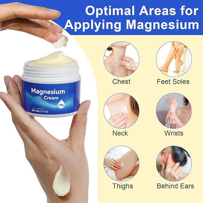 ReliCo Magnesium Cream - 2pcs Pure Magnesium Oil with Vitamin E, Magnesium Lotion for Men Women