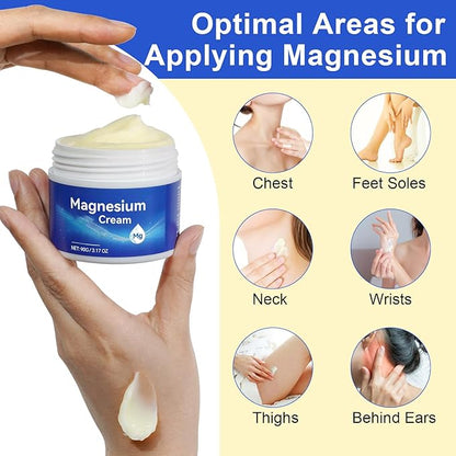 ReliCo Magnesium Cream - 2pcs Pure Magnesium Oil with Vitamin E, Magnesium Lotion for Men Women