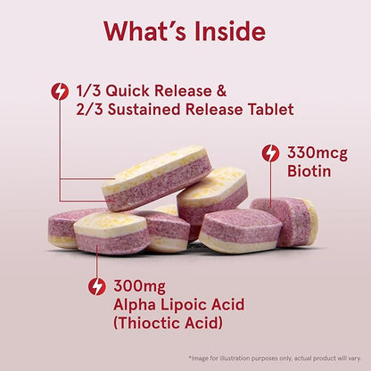 Jarrow Formulas Alpha Lipoic Sustain with Biotin, 300 mg Alpha Lipoic Acid, Universal Antioxidant, Dietary Supplement, 60 Vegan Tablets, Up to a 60 Day Supply
