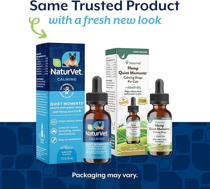 NaturVet Hemp Quiet Moments Calming Drops for Cat, 1oz