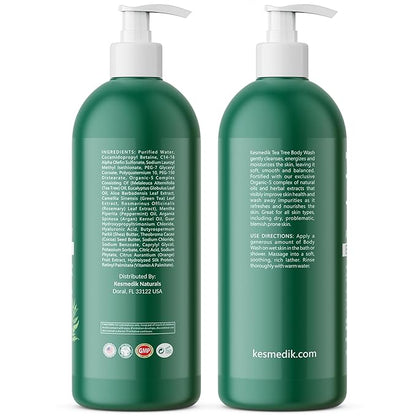 Tea Tree Body Wash MaxTherapy, Itchy Skin Relief Soap, Soothes Jock Itch, Athlete's Foot, Acne, Eczema, Psoriasis & Sensitive Skin, Intimate Wash, Men & Women, 2-Pack, Original Edition