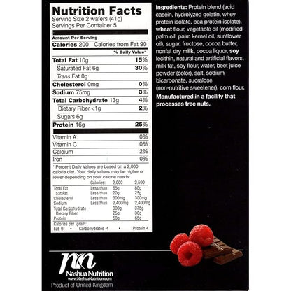Proti-Thin High Protein Raspberry Wafer Squares, 15g Protein, Low Calorie, Low Carb, Low Sugar, Aspartame Free, Diet Wafer Bars, Healthy Snack, 2 Wafers per Serving, 5 Count Box (6 Boxes - Save 10%)