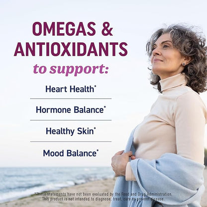 Fish Oil Omega 3 Supplements for Women | DHA + EPA | Heart Health, Hormone Balance, Skin & Wellness Support | 600MG Omega3 + 800MG Evening Primrose Oil | Omega 3 Supplement for Women | 120 Ct.