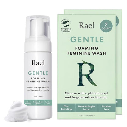 Rael Feminine Wash, Foaming Cleanser for Women, Unscented, Clean Ingredients (5oz, 4 Pack)