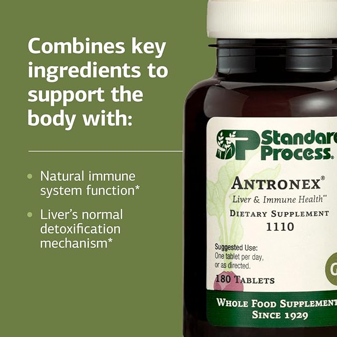 Standard Process Antronex - Liver Health Supplement - Gluten-Free, Non-Dairy & Non-Soy - 180 Tablets (180 Servings)