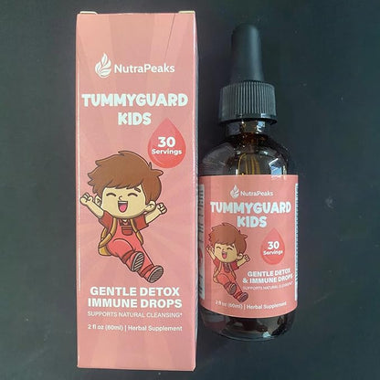 Kids Liquid Botanical Drops – Natural Blend with Prebiotics, Chamomile, Ginger & Elderberry – Sugar-Free, Alcohol-Free, Non-GMO – 2 fl oz