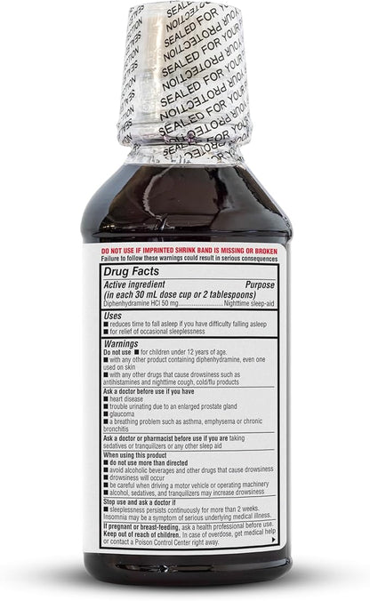 Nighttime Sleep-Aid Liquid for Adults, AP Safe