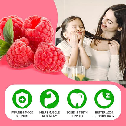 Calcium Magnesium Zinc Gummies with Vitamin D3, Sugar Free Calcium Gummies for Women Men, Raspberry Flavor - 60 Count