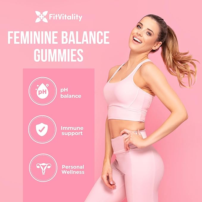 Premium 60 Feminine Balance Gummies – Probiotics, Collagen Type II, Chasteberry, Vitamin D & Magnesium – Gluten-Free, Natural Pineapple Flavor, Vegan