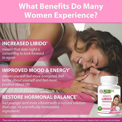 Libido Booster for Women, Maca Root Fenugreek Seed Horny Goat Weed Tongkat Ali Female Energy Enhancer, Hormone Harmony Balance Mood Support Menopause Panax Ginseng DHEA Supplement Pills, 30 Capsules
