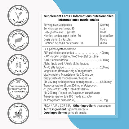 Supersmart Endovarian Support (Advanced Formula) - Natural Supplement with Pea, NAC, ALA, Magnesium, Trans-Resveratrol | Non-GMO & Gluten-Free - 90 Vegetarian Capsules