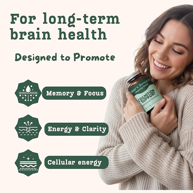 Baker's Botanics Adaptogenic Mushroom Gummies – Antioxidant Botanical Blend | Coconut Flavor | Vegan, Gluten-Free, Non-GMO Supplement
