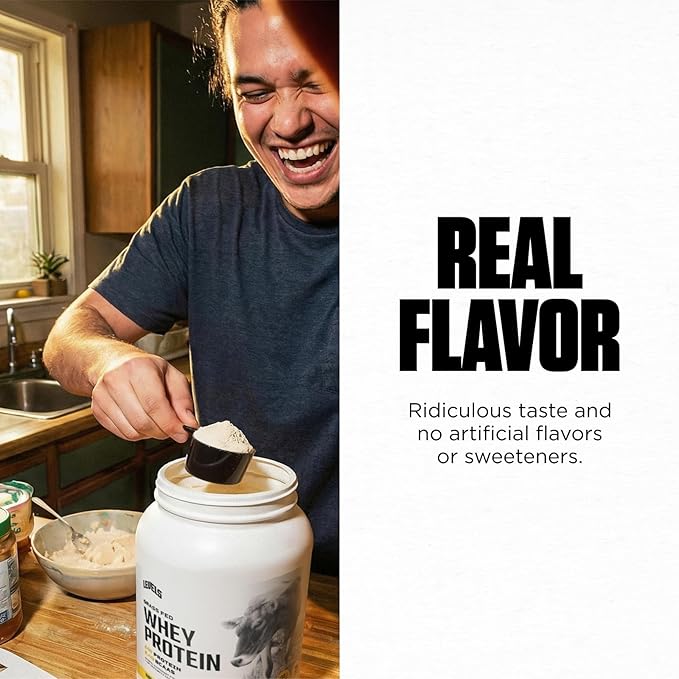 Levels Grass Fed Whey Protein Powder, No Artificials, 24G of Protein, Vanilla Bean, 12 Count