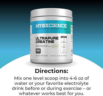 MYOXCIENCE Creapure® Creatine | 5 Grams German Creatine Monohydrate Per Serving | Supports Muscle Performance, Lean Body Mass, & Cognition (90 Serving Jar)
