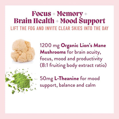 Microjoy Concentrate Gummies – Focus, Memory, Brain Health & Mood Support Supplement – Vegan, Non-GMO, Gluten-Free - Lemon Flavor (30 Servings)