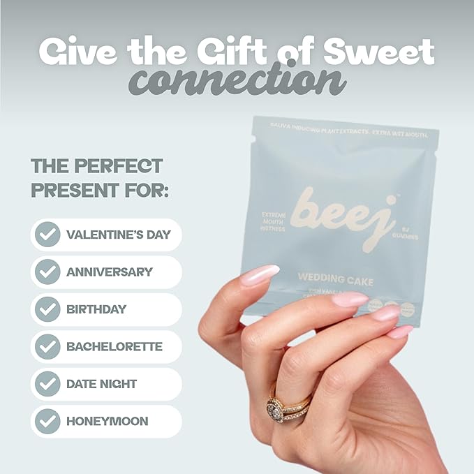 BEEJ Gummies for Couples - Natural Intimacy Gummy Candy - Romantic Gift for Birthday, Honeymoon, Anniversary, Valentines Day - No Artificial Flavors - Made in USA - 3 Pack, Wedding Cake