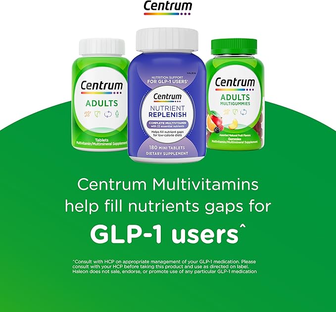Centrum MultiGummies Gummy Multivitamin for Adults, Multivitamin/Multimineral Supplement with Vitamins D, B and E, Assorted Fruit Flavor - 18 Count