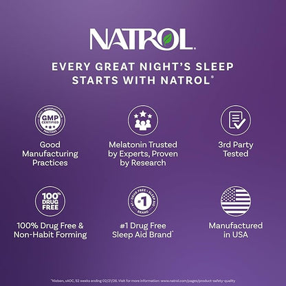 Natrol Sleep & Restore Capsules - Calm Magnesium Glycinate, Magnesium Sleep Aid with GABA, Melatonin 5mg, Botanical Blend, 30 Day Supply