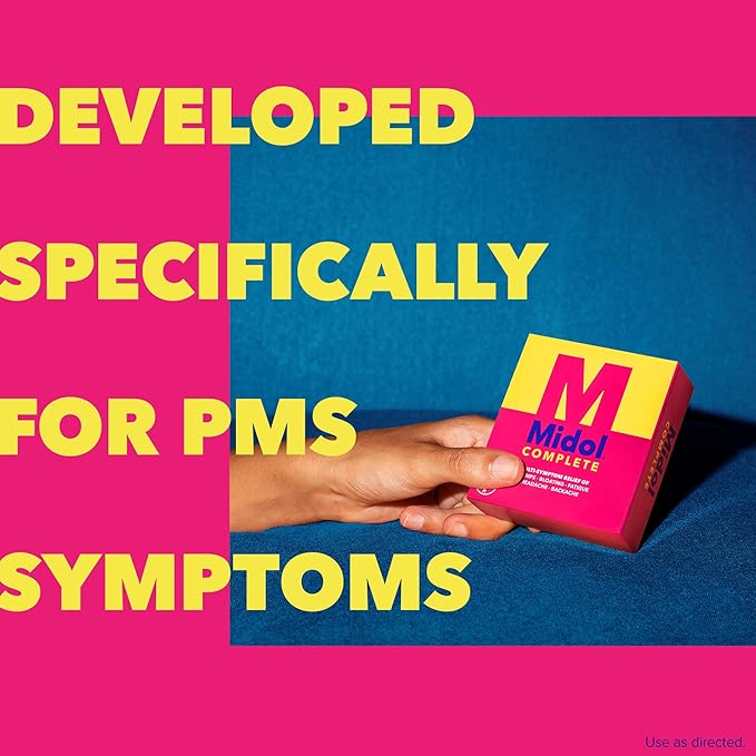 Midol Complete Menstrual Pain Relief Caplets, 40 Count - Provides Cramp, Headache, and Bloating Relief