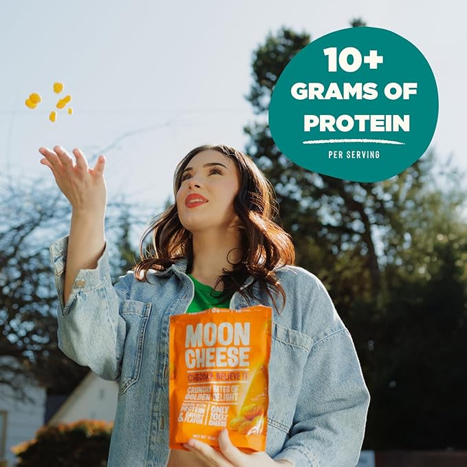 Moon Cheese Oh My Gouda Cheese Bites, 1 Ounce, 12-Pack, Crunchy, Packed With Protein & Calcium, Keto, Gluten Free