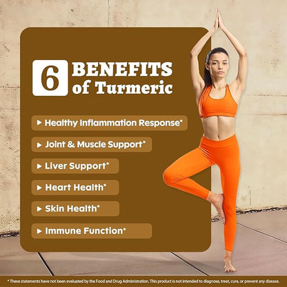 Turmeric Curcumin Supplement 1,500mg, 95% Standardized Curcuminoid with Ginger, MCT Oil, & Black Pepper for Better Absorption, for Antioxidant & Joint Support, 120 Capsules