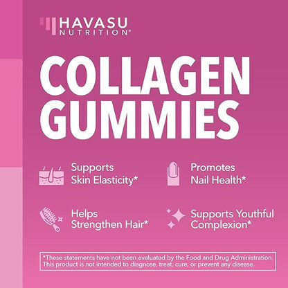 Collagen Gummies for Women and Men with 2500mcg Biotin, Zinc, Vitamin C & E - Hydrolyzed Collagen Gummies for Hair, Skin & Nail Support - Biotin and Collagen Gummies - Lemon Flavor - 30 Servings