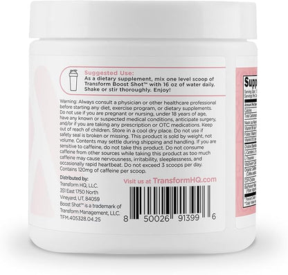 TransformHQ Energy & Focus Powder (Cotton Candy) - Boost Shot Clean Energy Drink Mix - Sugar Free - Non-GMO, Gluten-Free - 28 Servings