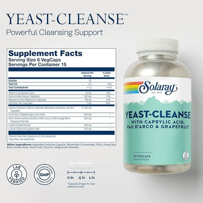 SOLARAY Yeast-Cleanse - 90 Vegetarian Capsules