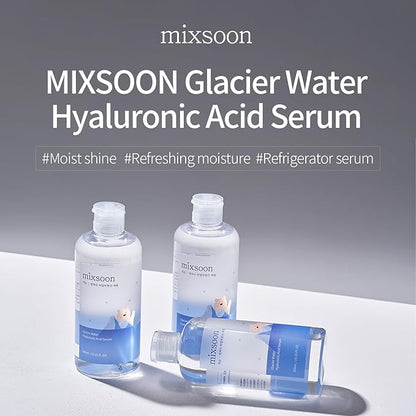mixsoon Glacier Water Hyaluronic Acid Serum-Deep Hydration and Cooling for Face, Refreshing Lightweight Texture 100ml / 3.38 fl.oz. Korean Glass Skin Care