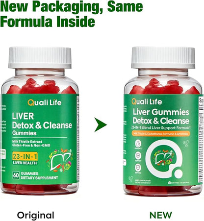 Liver Cleanse Detox & Repair Gummies - 2000mg Milk Thistle Liver Detox Supplement, Liver Support Supplement with Dandelion Root - Mixed Fruit Flavor, 60 Gummies