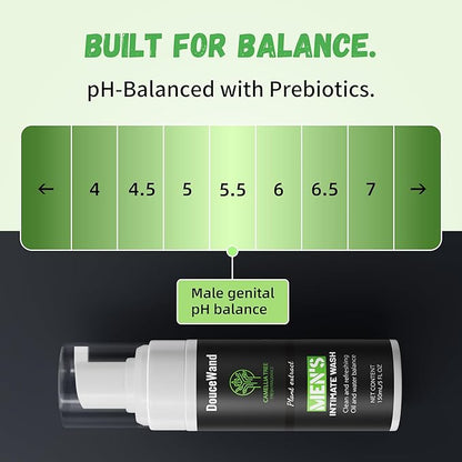Men's Intimate Wash – pH Balanced Foaming Tea Tree Groin Cleanser, Odor Control with Agave & Licorice, Refreshing Body Wash – 5 Fl Oz