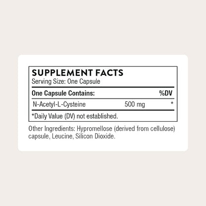 THORNE - NAC - N-Acetylcysteine - 500mg - Supports Respiratory Health & Immune Function - Promotes Liver & Kidney Detox* - Gluten, Dairy & Soy-Free - 90 Servings