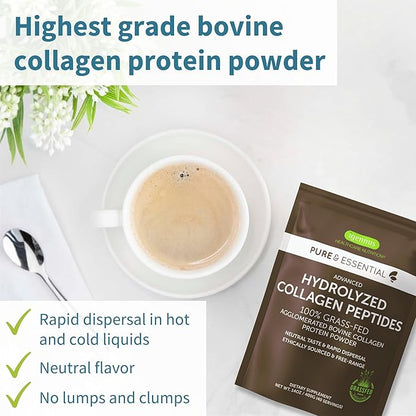 Igennus Free Range Grass Fed Hydrolyzed Bovine Collagen Peptides, Neutral Taste, 100% Highest Grade Bovine Collagen Protein Powder, Types 1, 2 & 3, Clean Label, Non-GMO, Free Range, 40 Servings