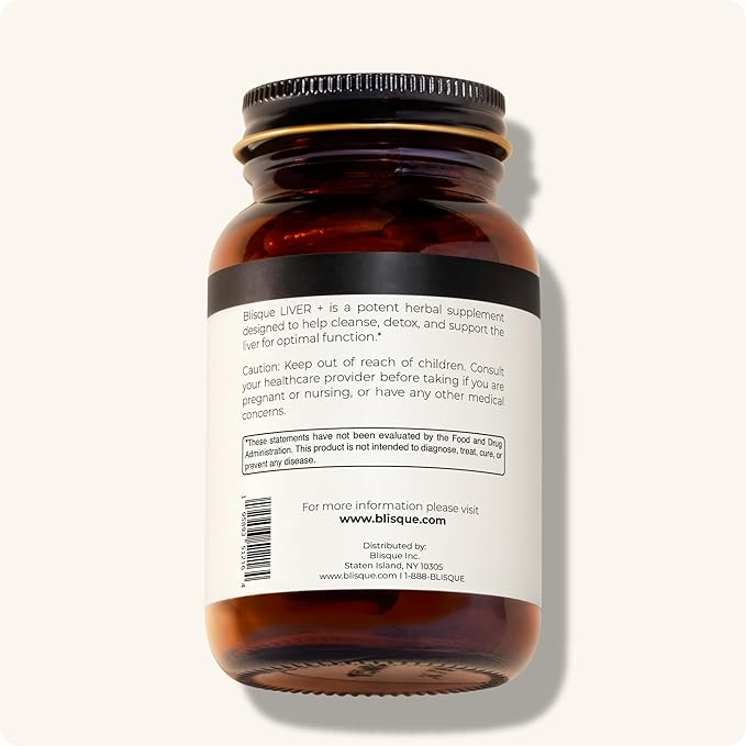 Blisque – Liver Complex Supplement to Detox, Cleanse, and Repair the Liver | Doctor Approved | Natural Ingredients | Milk Thistle, Dandelion, and Burdock Root | 90 Capsule Pills