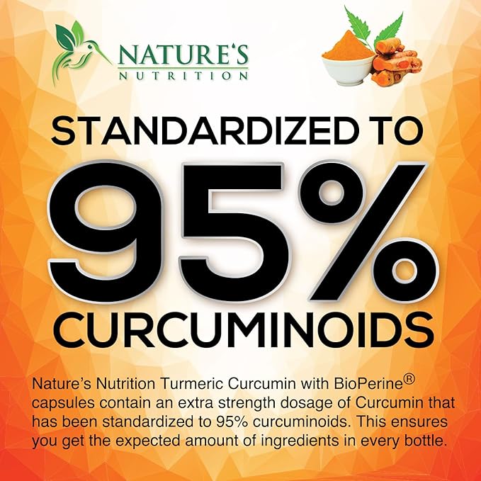 Turmeric Curcumin Supplement - 95% Curcuminoids with Organic Turmeric & Ginger, BioPerine Black Pepper Extract for Best Absorption, Natural Vegan Joint Support, Non-GMO, Bottled in USA - 240 Capsules